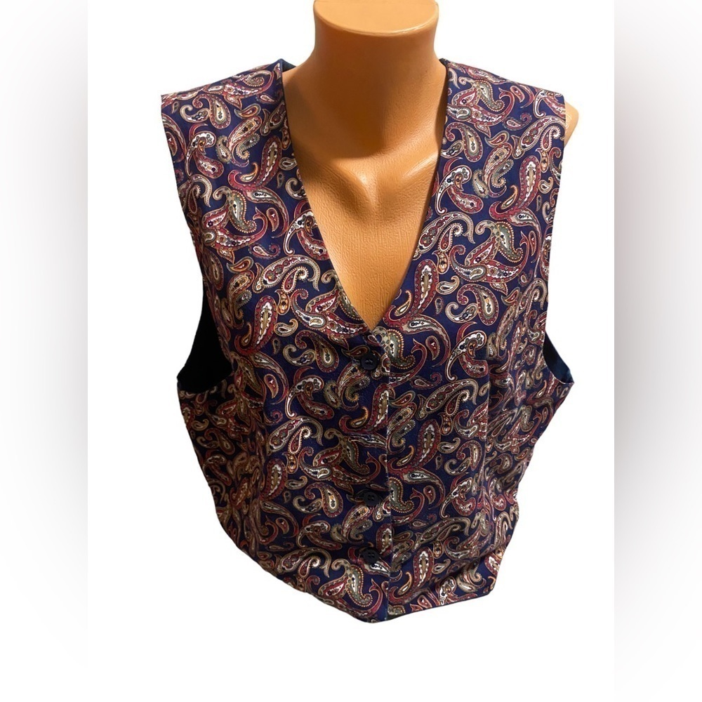 Vintage J.Jill LTD Vest Women's Paisley 90's Plus Size 1W Paisley Multicolor